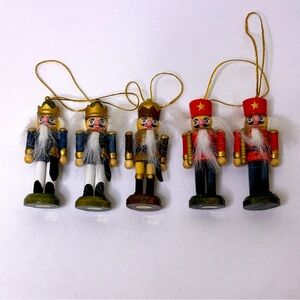 Set of 5 Nutcracker Christmas Tree Ornaments